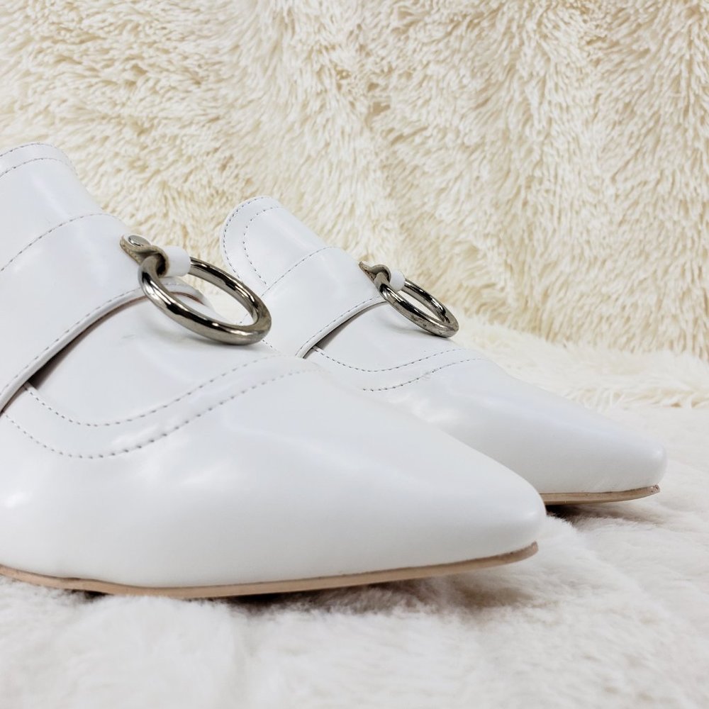 White Flat Mules Clog slides Slippers - Picture 8 of 8